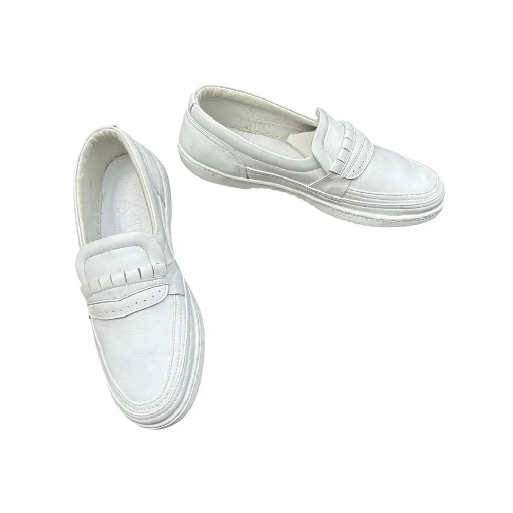 Vintage 80s 90s Men's White Slip on Loafers Gun Gun Size 42 US 8.5